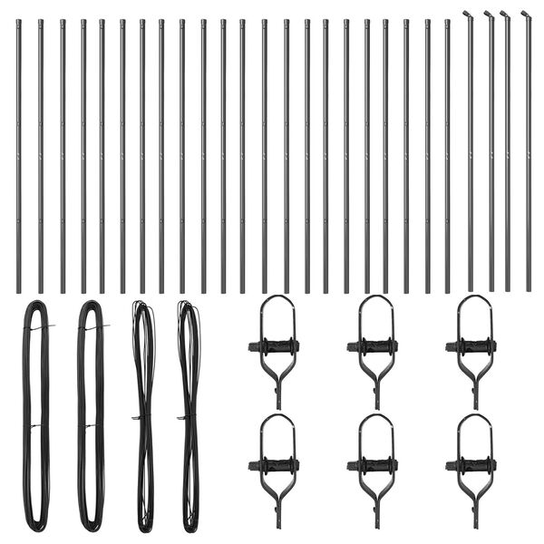 vidaXL Steber ograje. Drugo 26 pcs Siva 3,2 x 3,2 x 200 cm Jeklo