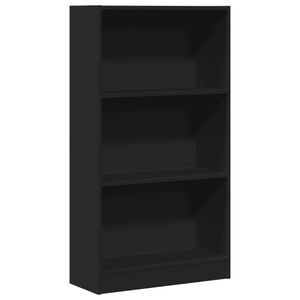 vidaXL Knjižna omara črna 60x24x109 cm inženirski les