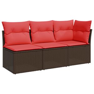 vidaXL | Vrtni kavč | z blazino Rjava 172 x 62 x 69 cm Poly ratan
