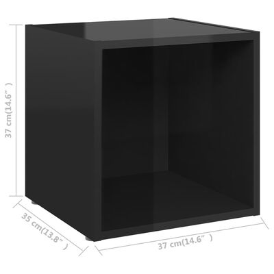 vidaXL TV omarice 4 kosi visok sijaj črne 37x35x37 cm iverna plošča
