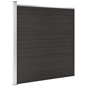 vidaXL Ograjni panel WPC 175x186 cm črn