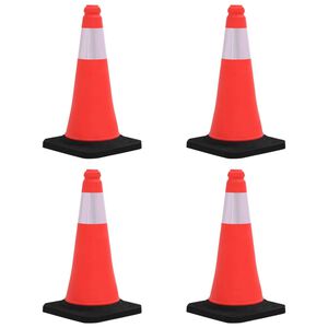 vidaXL Odsevni prometni stožci z močnimi podstavki 4 kosi 50 cm