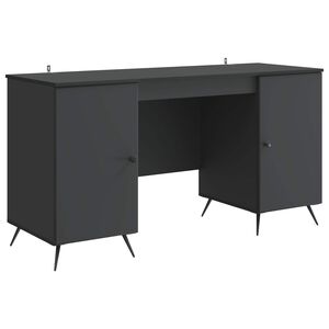 vidaXL Miza Črna 142,5 x 50 x 75 cm Inženirski les
