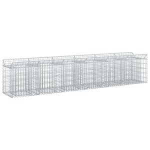 vidaXL Gabionska dvignjena postelja 2 kos 300 x 50 x 60 cm Srebrna