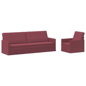 vidaXL Kavčna garnitura 2 pcs Vinorodna rdeča Blago