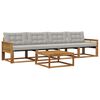 vidaXL Zunanja garnitura za sedenje 5 pcs Naravna in svetlo siva