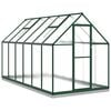 vidaXL Rastlinjak z okvirjem zelen 334x169x202 cm aluminij