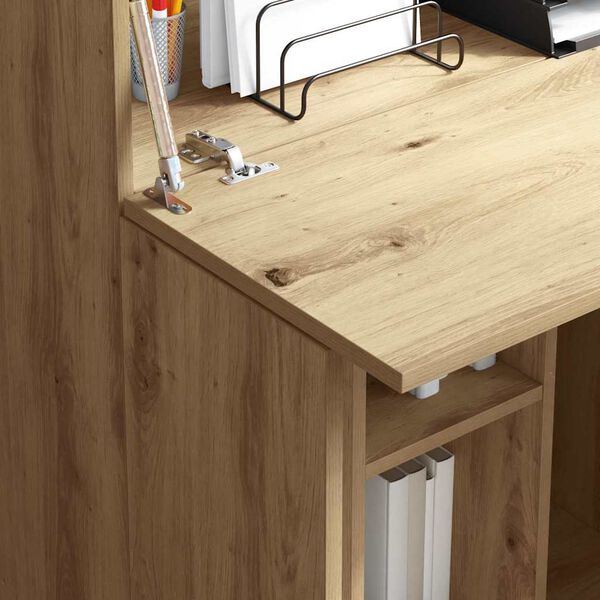 vidaXL Miza Umetni hrast 71.5 x 31.5 x 106.5 cm Konstruiran les