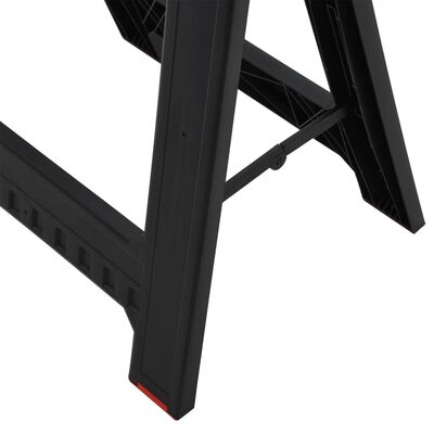 vidaXL Zložljiva delovna stolica 2 kosa črna in rdeča PP 350 kg
