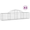 vidaXL Obokane gabion ko&scaron;are 3 kosi 200x30x40/60 cm pocinkano železo