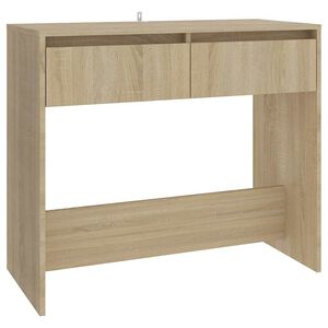 vidaXL Konzolna mizica sonoma hrast 89x41x76,5 cm jeklo