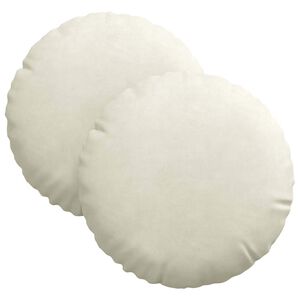 vidaXL Sedežne blazine 2 kos Žamet krema &Oslash;30 x 13 cm