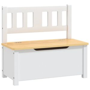 vidaXL Otro&scaron;ka klop za shranjevanje bela in bež 60x33x55 cm MDF