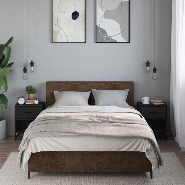 vidaXL Nočna omarica 2 kosa črna 40x31x50 cm inženirski les