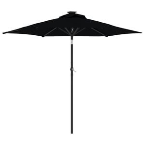 vidaXL Vrtni senčnik z jeklenim drogom črn 225x225x212 cm