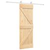 vidaXL Drsna vrata Naravna in bela 70 x 210 cm Masiven borov les