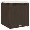 vidaXL Vrtni stolčki z blazinami 2 kosa Rjava 40x40x43 cm Poly Rattan