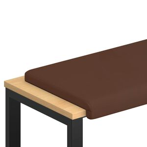 vidaXL Blazina za klop Umetno usnje Rjava Globina 35 cm