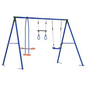 vidaXL Zunanji swing komplet večbarvno Jeklo in PE