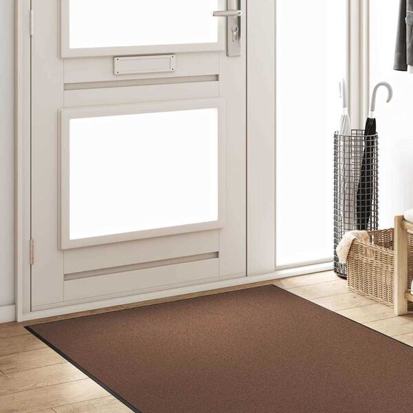 vidaXL Doormat Drugo Rjava in črna 120 x 400 cm Polipropilen in vinil