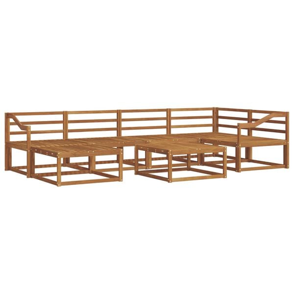 vidaXL Zunanja garnitura za sedenje 7 pcs Naravna Masiven les akacije