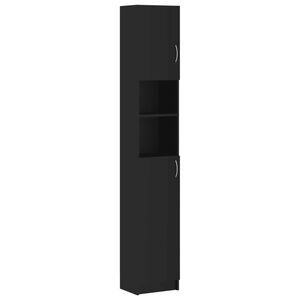 vidaXL Kopalni&scaron;ka omarica črna 32x25,5x190 cm iverna plo&scaron;ča