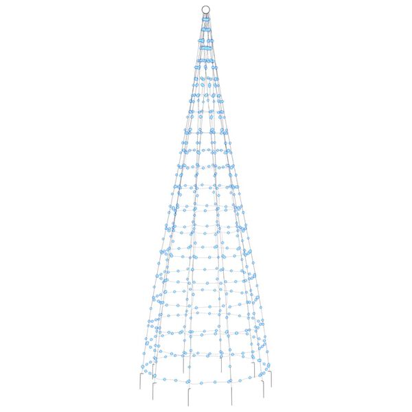 vidaXL LED božično drevo na drogu za zastavo 550 LED modra 300 cm