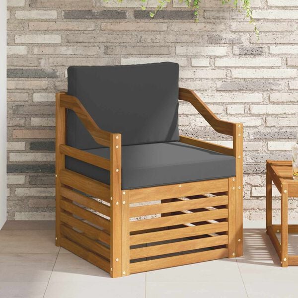 vidaXL Zunanja garnitura za sedenje Masivno akacijevo les in poliester