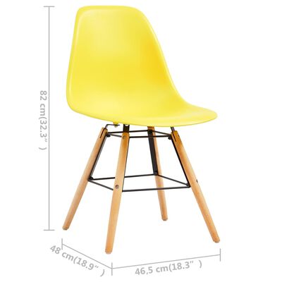 vidaXL Jedilni stoli 6 kosov rumena plastika