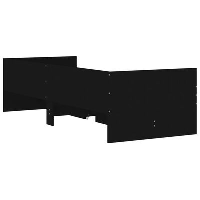 vidaXL Posteljni okvir s predali črn 75x190 cm
