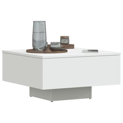 vidaXL Kavna mizica bela 60x60x31,5 cm iverna plošča
