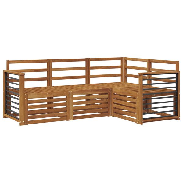 vidaXL Sedežne garniture 4 pcs Naravna Masiven les akacije
