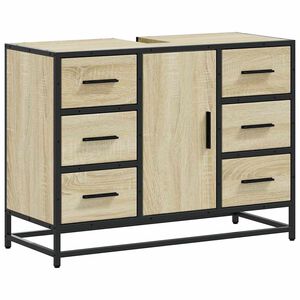 vidaXL Kopalni&scaron;ka omarica za umivalnik sonoma hrast 80x33x60cm inž les