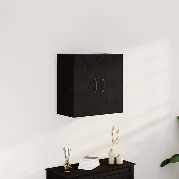 vidaXL Stenska omarica črn hrast 60x31x60 cm inženirski les