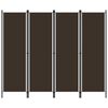 vidaXL Paravan 4-delni rjav 200x180 cm