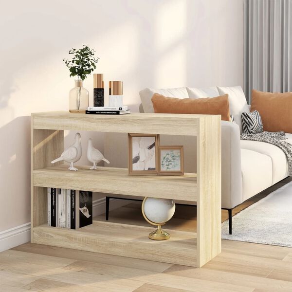 vidaXL Knjižna omara/pregrada sonoma hrast 100x30x72 cm