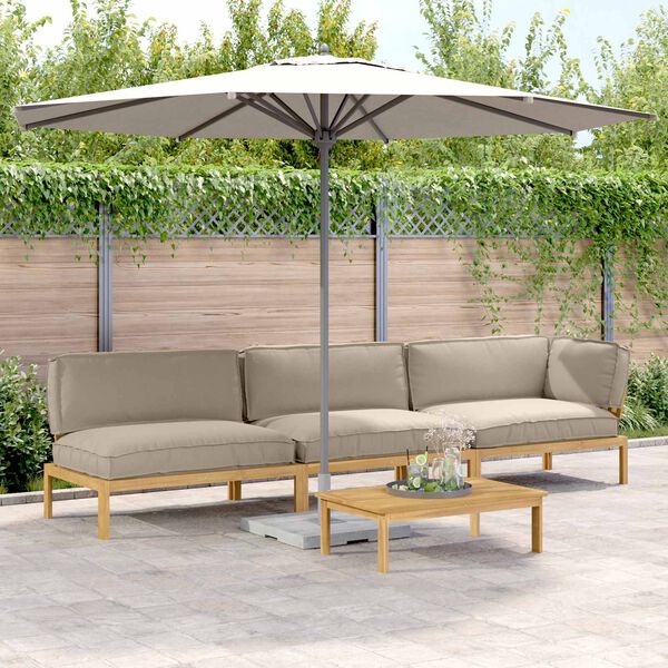 vidaXL Kavčna garnitura z blazino 4 pcs Taupe Masiven les akacije