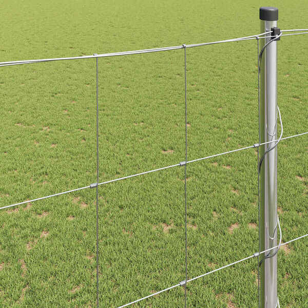 vidaXL Pašna ograja srebrna 25 x 1.5 m Pocinkano jeklo