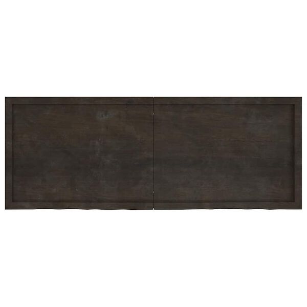 vidaXL Stenska polica temno rjava 160x60x(2-6) cm trdna hrastovina
