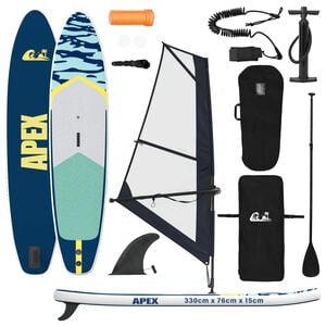 vidaXL Napihljivi SUP deska z jadrom APEX 330 x 76 x 15 cm Modra za