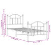 vidaXL Kovinski posteljni okvir z vzglavjem in vznožjem bel 80x200 cm