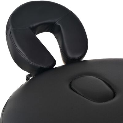 vidaXL Zložljiva masažna miza debeline 4 cm z 2 blazinama ovalna črna