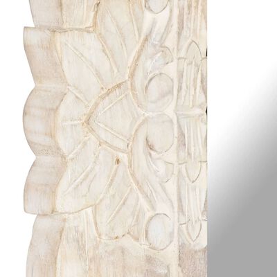 vidaXL Ogledalo belo 80x50 cm trden mangov les