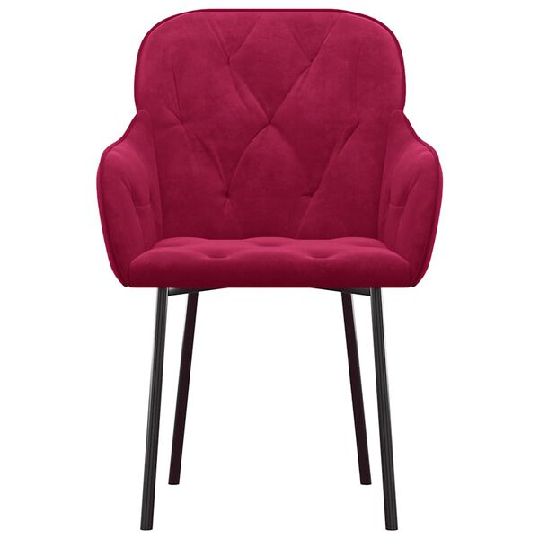 vidaXL Vrtljivi jedilni stoli 2 kosa vinsko rdeč žamet