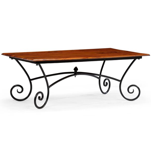 vidaXL Klubska mizica zaobljene noge trden les 110x60x39 cm