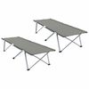 vidaXL Zložljiva kampirna postelja 2 pcs Siva 194 x 62,5 x 42,5 cm
