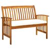 vidaXL Vrtna klop z blazino 119 cm trden akacijev les