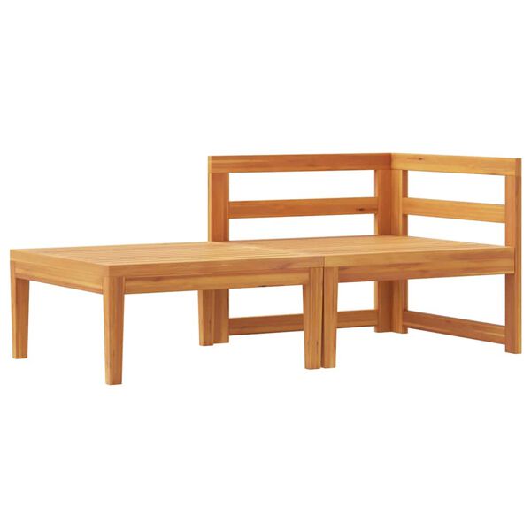 vidaXL Vrtna garnitura 2-delna s temno sivimi blazinami akacijev les