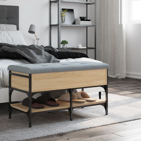 vidaXL Klop za čevlje sonoma hrast 82x42x45 cm inženirski les