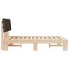 vidaXL Posteljni okvir z oblazinjenim vzglavjem Taupe 135 x 190 cm